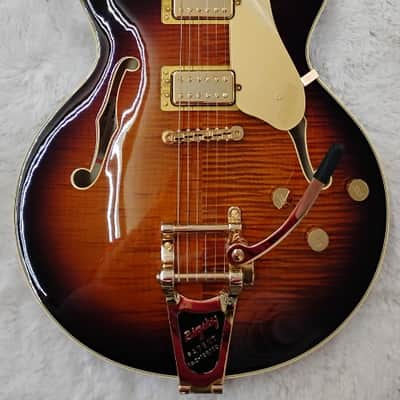 Gretsch Broadkaster LX Figured Center Block Electric Guitar w/Case, Havana Burst image 1