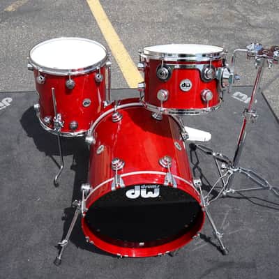 DW USA Collectors Series 3pc Pure Cherry Wood Bop Shell Pack - Candy Apple Red Lacquer Custom | 12", 14", 18" image 2