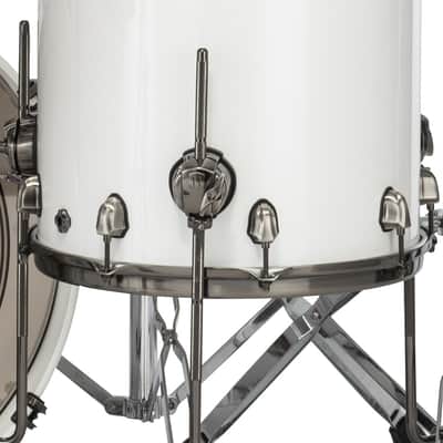 Mapex Saturn Evolution 14x12" Polar White Lacquer w/Black Hardware Floor Tom w/Legs Maple-Walnut | NEW | WorldShip | Dealer image 2