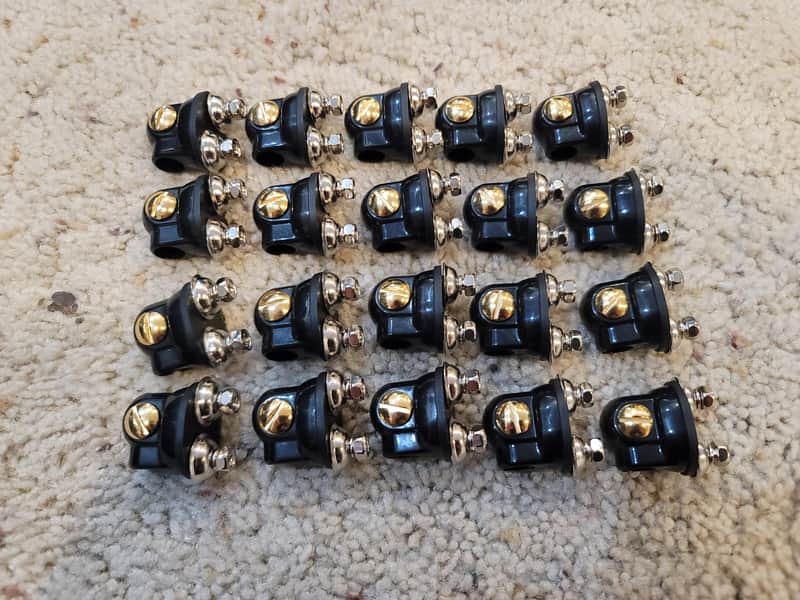Pearl STL-100 Black Snare Drum Lugs Complete Set of 20 w/ Hardware Rare image 1