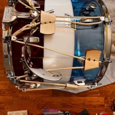 Ludwig Bicentennial Marching Snare 1976 - Acrylic-Red, White, and Blue image 16