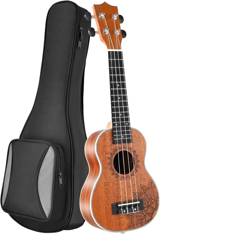 Soprano Ukelele Sapele Beginner 21 inch Ukulele Big Package Kit. Ukulele Ukalalee Suitable for adults Beginners. (21-Sapele) image 1