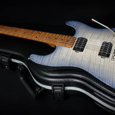 Preowned 2019 Luxxtone Guitars El Machete Geode in Gloss Blue Flame Top w/ Roasted Flame Maple Neck image 6