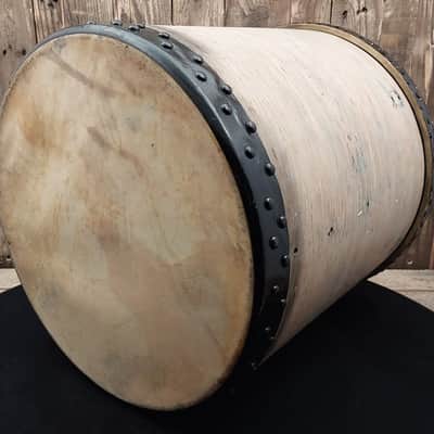 1931 Leedy 16"x16" Maple Floor Tom Shell w/ Hoop + Tacked Calf Heads image 5