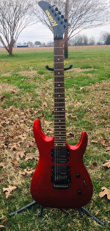 Kramer Striker Custom 424 2000 Crimson Floyd Rose Locking Nut Quad Rail pickups Hockey stick neck image 1