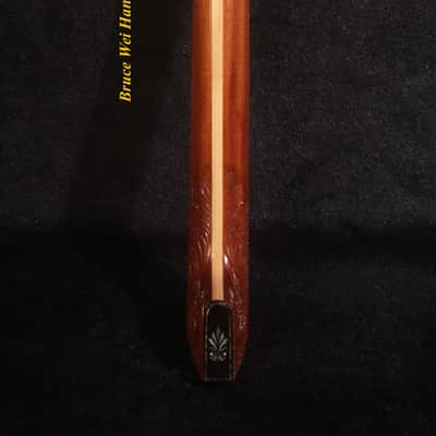 Handcrafted 5 String Banjo Neck, Solid Mahogany & Hard Maple CowBoy Inlay, Heel Carved, Bruce Wei BN-2021 image 4