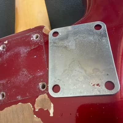 Fender Jazz Bass 1964 - a stunning January '64 Candy Apple Red Metallic example w/Green'gard & Clay Dots ! image 23