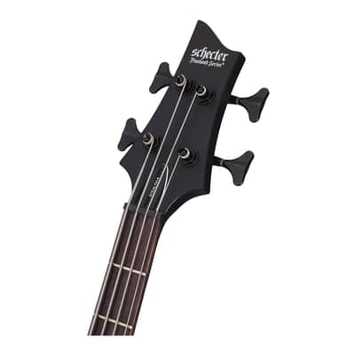 Schecter Stiletto Stealth 4-String Bass Guitar (Satin Black) Bundle image 9