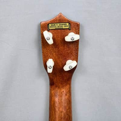 Vintage *RARE* SAM F. CHANG HONOLULU HAWAIIAN KOA 20 3/4” Soprano Ukulele w/Case image 15