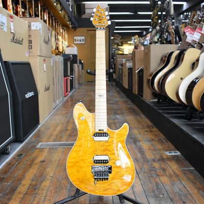 EVH Custom Shop Wolfgang HH FR Electric Guitar Trans Amber Quilt w/Hard Case image 4