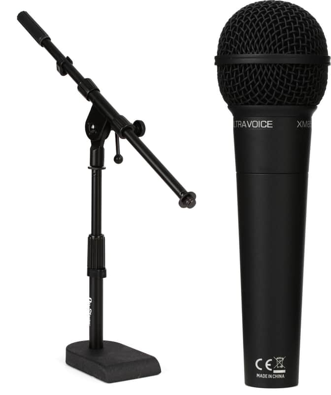 On-Stage Stands MS7920B Bass Drum / Boom Combo Mic Stand Bundle with Behringer XM8500 Cardioid Dynamic Vocal Microphone image 1