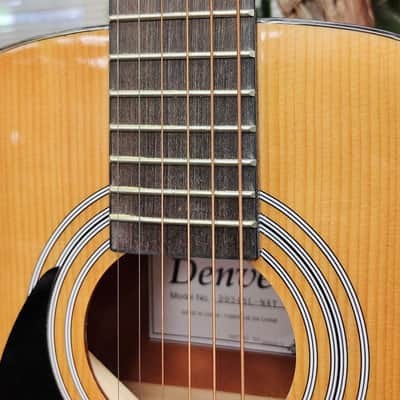 Denver DD34SL-NAT 3/4 Size Left-Handed Steel String Acoustic Guitar - Natural Gloss image 5