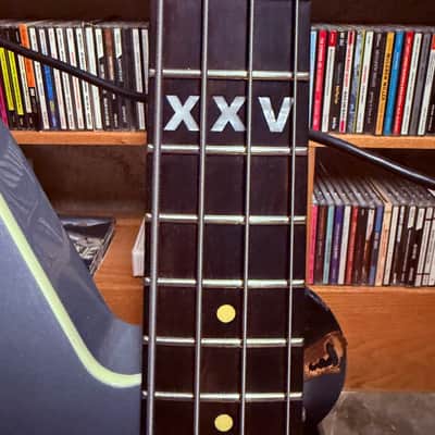 Reverend Decision P Bass Guitar 25th Anniversary Edition, Ebony, Metallic Silver Freeze image 3