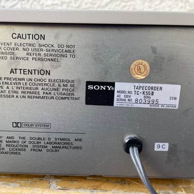 Vintage Sony TC-K55II Stereo Cassette Deck For Parts Or Repairs image 9