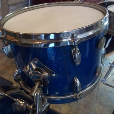 Vintage 1970's Gretsch 3 Piece Drum Kit - The One Nighter in Blue Sparkle image 4