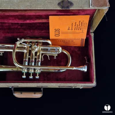F.E. Olds & Son Super Recording Los Angeles offset valves cornet gamonbrass image 4