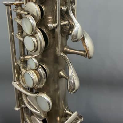 Vintage Pre War Conn New Wonder Alto Saxophone Silver with Gold Wash Bell 1922-23 image 12