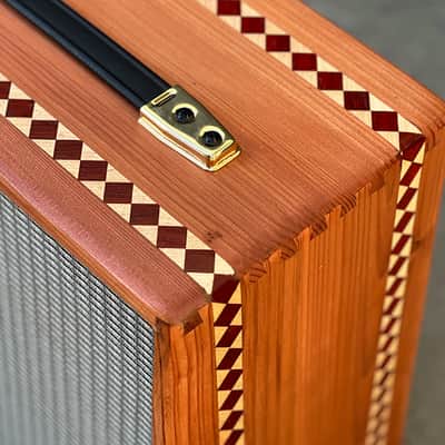 Ashen 112 Custom Guitar Speaker Cabinet Redwood Squared Inlays (empty) image 4