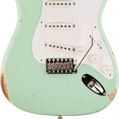 Fender Custom Shop Limited-edition Fat 1954 Stratocaster Relic Electric Guitar - Faded Aged Surf Green image 2