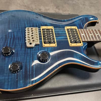 PRS Custom 24 MOON INLAYS USA 2001 Aquamarine Whale Blue AAA Flame Top American Paul Reed Smith Guitar image 7