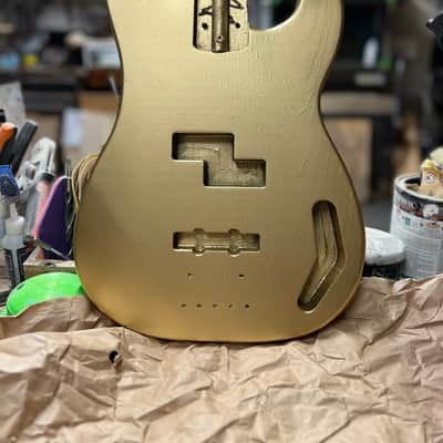 Madlad Instruments AU79 Gold Goldtop PJ-Route Precision Bass PBass Matte Finished Body (made with pride in north Texas) image 1