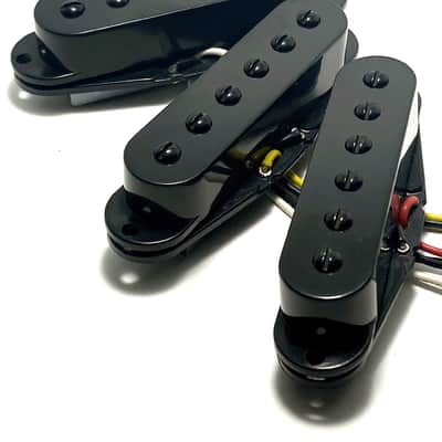 Dragonfire Cane Singles SSS Pickup Set ~ Modern Ceramic Power Strat Bridge+Middle+Neck Pickups, Black image 2