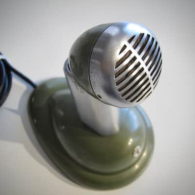 Shure 520-SL High Impedance Microphone Desk Mic Circa-1950s-Chrome & Black` image 10