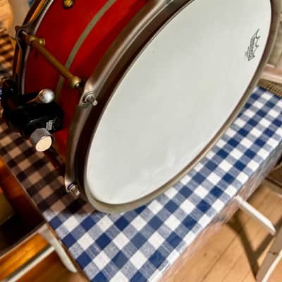 Custom-Homemade 6” x 14” Snare Drum Early 2000s - Satin retro salmon pink painted image 10