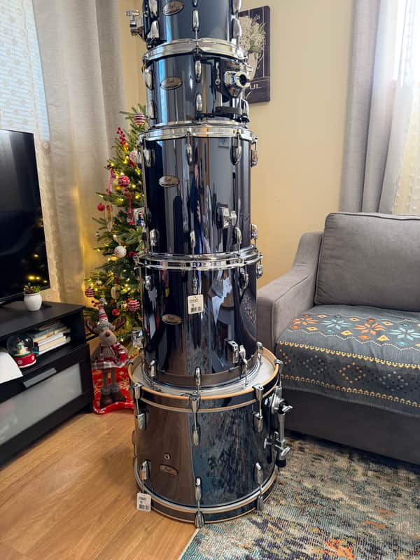 Pearl STS905XP/C766 Session Studio Select 10 / 12 / 14 / 16 / 20" 5pc Shell Pack 2018 - 2020 - Black Mirror Chrome image 1