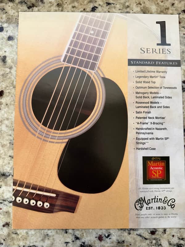 Martin Series 1 Catalog Brochure 1999 D-1 B-1 DC-1R 2R 3R D-12 1E J JC 0000 000 000C OM. 00 image 1