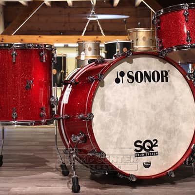 Sonor SQ2 Medium Maple 3pc Drum Set Red Sparkle image 1