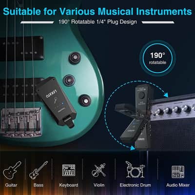 LEKATO 5.8G Wireless Guitar Bass System Transmitter Receiver 4 Channels image 2