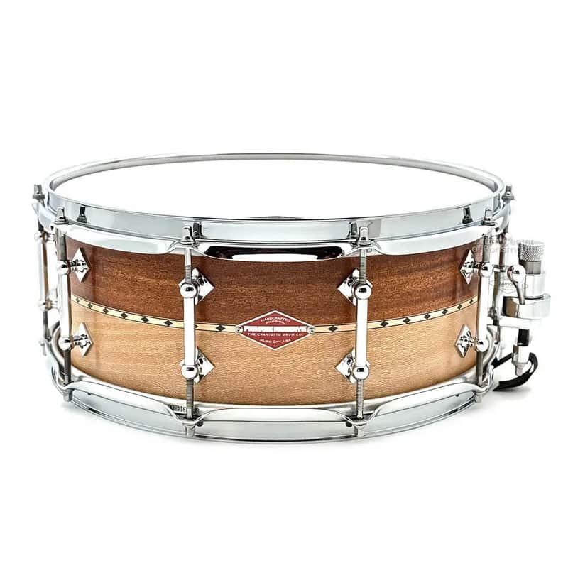Craviotto Private Reserve Sapele/Sycamore Snare Drum 14x5.5 w/Maple Inlay image 1
