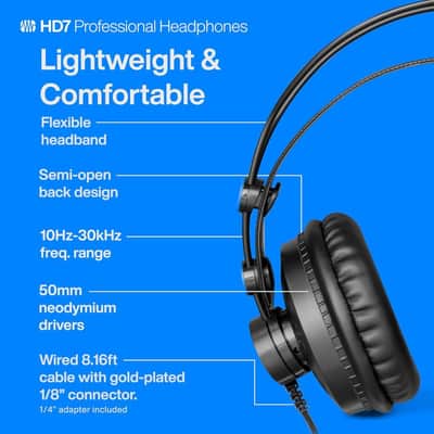 PreSonus HD7 Professional Over-Ear Monitoring Headphones image 6