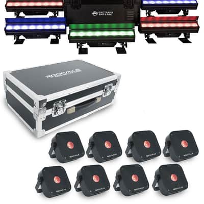 (6) American DJ ADJ ElectraPix Bar 8 Pak DMX RGBAL+UV Bar Lights w/ Flight Case image 1