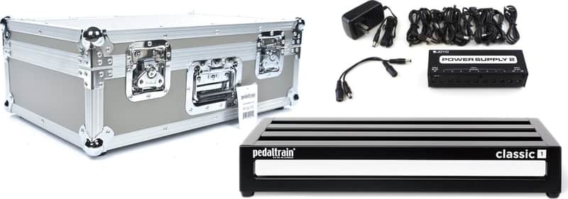 Pedaltrain PT-CL1-TC Classic 1 4-RAIL 22in X 12.5in Pedalboard w/Tour Case and Joyo Power Supply image 1