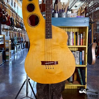Big Johnson #009 Acoustic Electric Bass w/ Standup Stand & Gig Bag (2020s - Natural w/ Western Mural)
