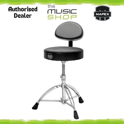 Mapex T700 Round Seat Drum Throne with Back Rest, Threaded Rod Adjustable Stool image 1