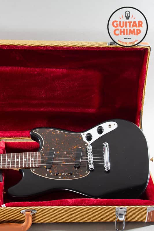 2010 Fender Japan MG69 Mustang Stop Tail – Matte Black w/ Matching Headstock | Rare | MIJ | Tweed Case image 1