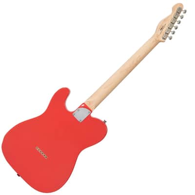 Vintage ReIssued Series V72FR Tele Style Semi-Hollow Body Guitar - Firenza Red image 3