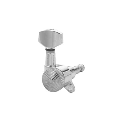 6R Guitar Locking Tuners Handed Lock String Tuning Key Pegs Machine Heads for Folk Style Electric Acoustic Guitars (Chrome） image 4