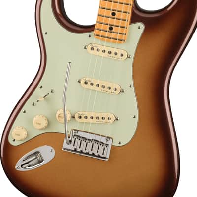 Fender American Ultra Stratocaster Left-Hand Guitar, Maple Fingerboard, Mocha Burst w/ Deluxe Hardshell Case image 1