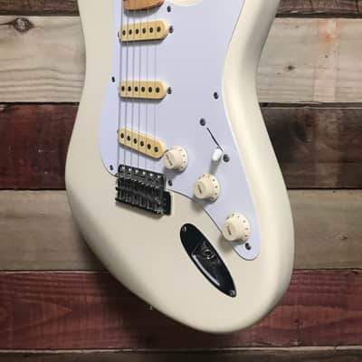 Squier MIJ Standard Stratocaster Maple Fretboard Arctic White 1980s image 6