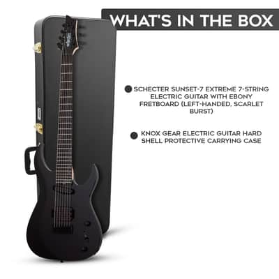 Schecter Sunset-7 Triad 7-String Electric Guitar (Right-Handed, Gloss Black) with Carrying Case image 7