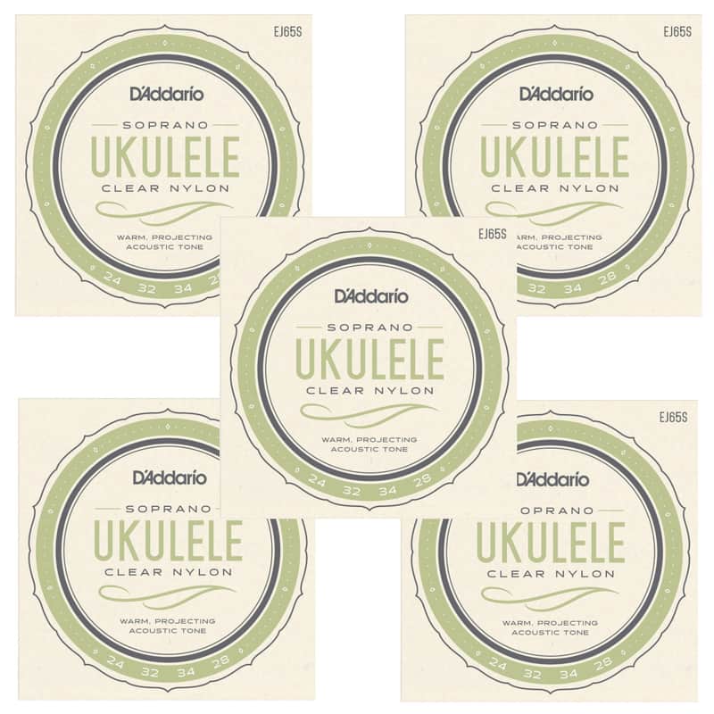 D'Addario Ukulele Strings 5-Pack Pro-Arte Soprano Clear Nylon EJ65S image 1