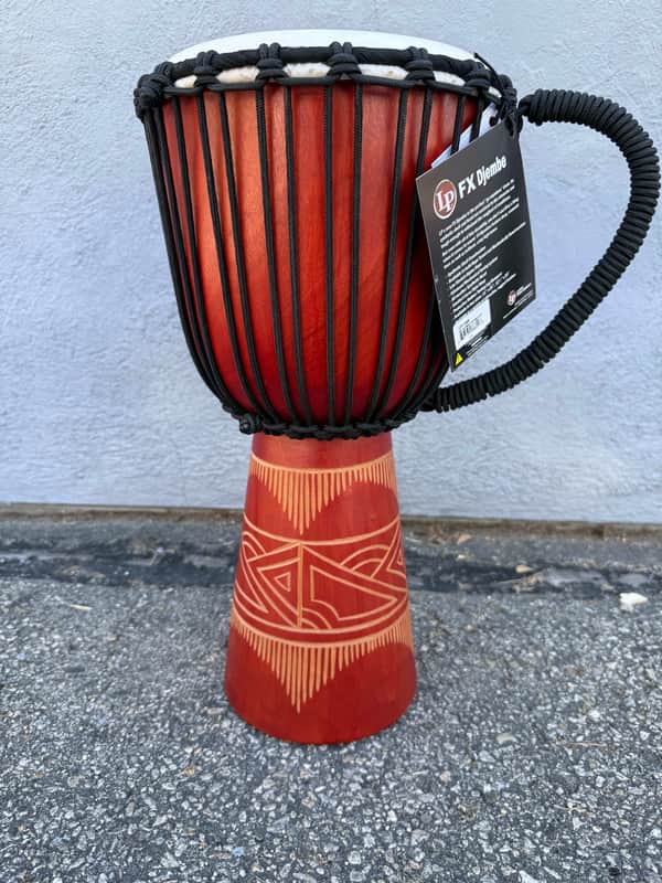 Latin Percussion WORLD BEAT WOOD ART MED DJEMBE RED/NAT image 1