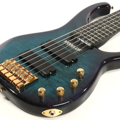 1995 Modulus Quantum Bass Q6 Green Blue Burst 6 String Bass image 8