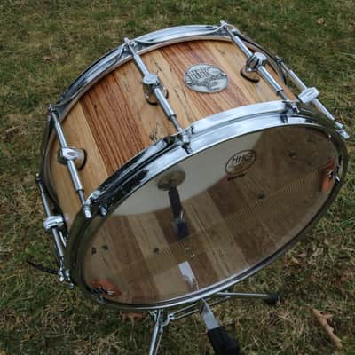 HHG drums  14x6.7 Zebrawood, Spalted Maple, And Ash Stave Snare 2020 Natural satin image 2