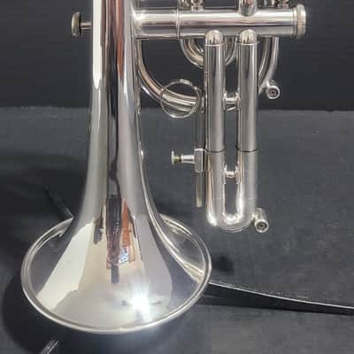 Getzen Capri 580S Cornet  ,2 Mouthpieces & soft case  .1980-1985 - Silver plated image 16