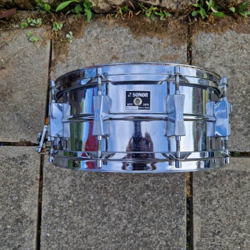 Sonor D-505 Phonic 14x5.75" 10-Lug Ferro-Manganese Steel Snare Drum 1975 - 1979 - Chrome-Plated image 1